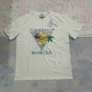 Casablanca White Logo Print Short Sleeves